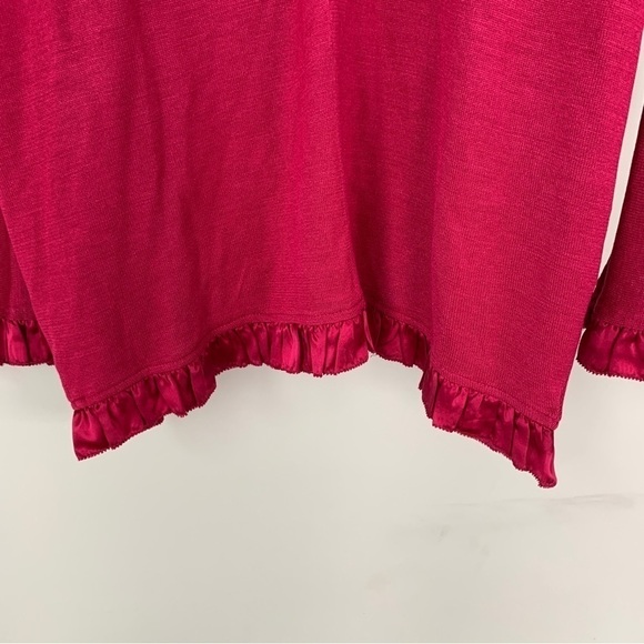SIL Assets Diane Von Furstenberg 100% Silk Ruffle Fringe Cardigan Size L - Picture 7 of 7